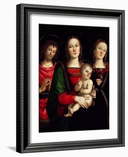 Madonna and Child with Saints Catherine of Alexandria and John the Baptist-Perugino-Framed Giclee Print