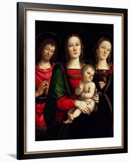 Madonna and Child with Saints Catherine of Alexandria and John the Baptist-Perugino-Framed Giclee Print