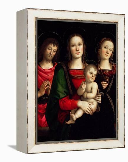 Madonna and Child with Saints Catherine of Alexandria and John the Baptist-Perugino-Framed Premier Image Canvas