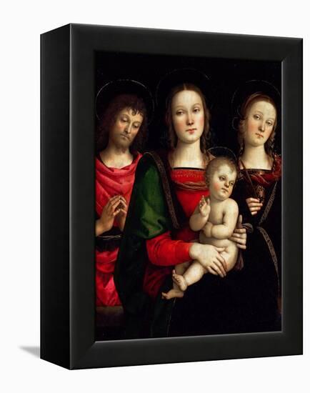 Madonna and Child with Saints Catherine of Alexandria and John the Baptist-Perugino-Framed Premier Image Canvas