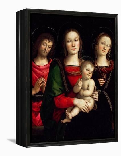 Madonna and Child with Saints Catherine of Alexandria and John the Baptist-Perugino-Framed Premier Image Canvas