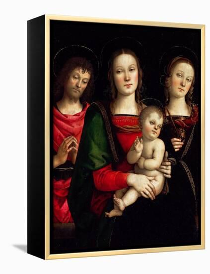 Madonna and Child with Saints Catherine of Alexandria and John the Baptist-Perugino-Framed Premier Image Canvas