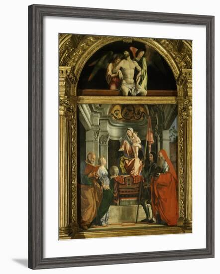 Madonna and Child with Saints (Including Christina of Bolsena, 3rd Century Virgin and Martyr), 1507-Lorenzo Lotto-Framed Photographic Print