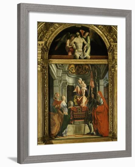 Madonna and Child with Saints (Including Christina of Bolsena, 3rd Century Virgin and Martyr), 1507-Lorenzo Lotto-Framed Photographic Print