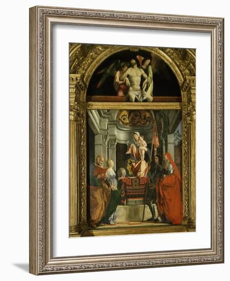 Madonna and Child with Saints (Including Christina of Bolsena, 3rd Century Virgin and Martyr), 1507-Lorenzo Lotto-Framed Photographic Print