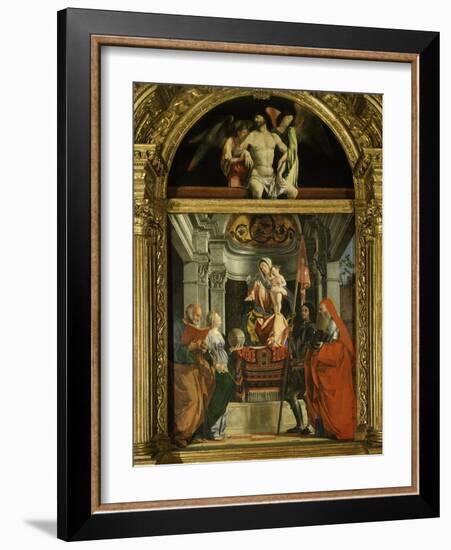 Madonna and Child with Saints (Including Christina of Bolsena, 3rd Century Virgin and Martyr), 1507-Lorenzo Lotto-Framed Photographic Print