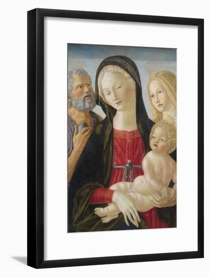 Madonna and Child with Saints Jerome and Mary Magdalene,-Neroccio Di Landi-Framed Art Print