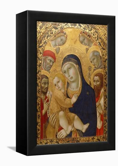 Madonna and Child with Saints Jerome, John the Baptist, Bernardino and Bartholomew, Ca 1450-1475-Sano di Pietro-Framed Premier Image Canvas