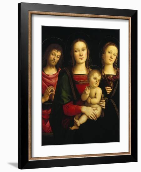 Madonna and Child with Saints John the Baptist and Catherine of Alexandria-Pietro Perugino-Framed Giclee Print