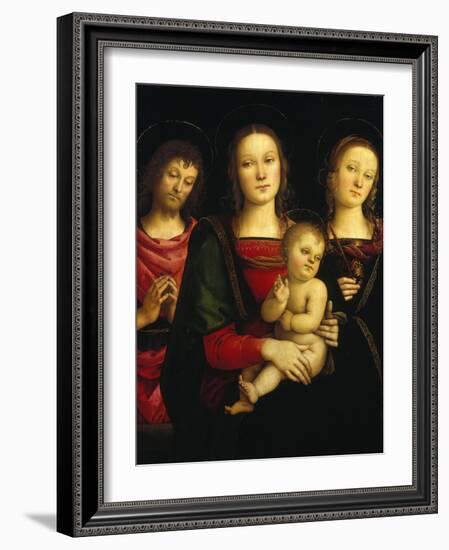 Madonna and Child with Saints John the Baptist and Catherine of Alexandria-Pietro Perugino-Framed Giclee Print