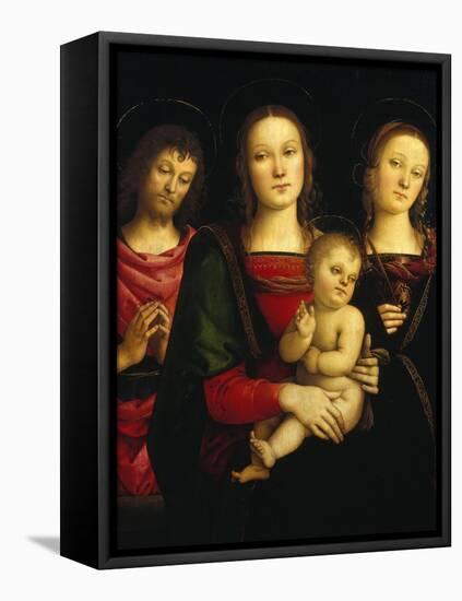 Madonna and Child with Saints John the Baptist and Catherine of Alexandria-Pietro Perugino-Framed Premier Image Canvas