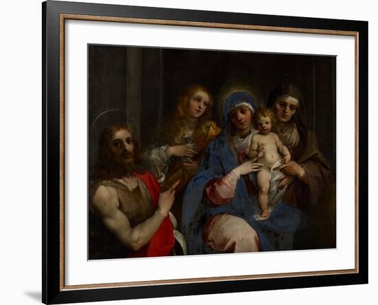 Madonna and Child with Saints John the Baptist, Mary Magdalene and Anne, C.1595-Giuseppe Cesari-Framed Giclee Print
