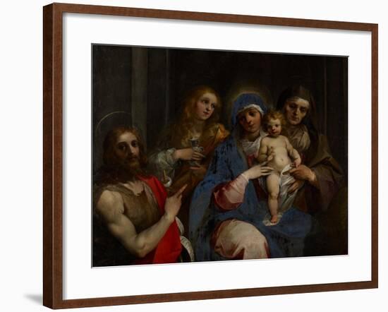 Madonna and Child with Saints John the Baptist, Mary Magdalene and Anne, C.1595-Giuseppe Cesari-Framed Giclee Print