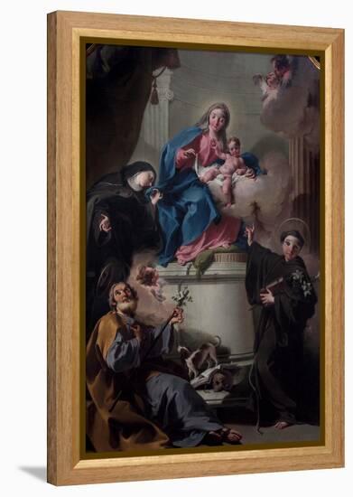 Madonna and Child with Saints Joseph-Giambattista Pittoni-Framed Premier Image Canvas