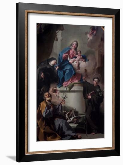 Madonna and Child with Saints Joseph-Giambattista Pittoni-Framed Giclee Print