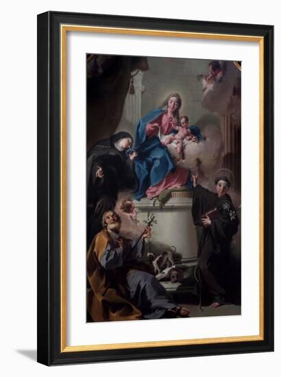 Madonna and Child with Saints Joseph-Giambattista Pittoni-Framed Giclee Print
