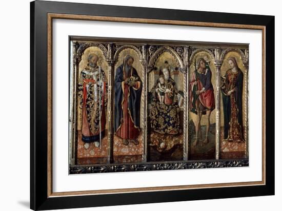 Madonna and Child with Saints (Polyptych, Five Separate Panel), C1480-Vittore Crivelli-Framed Giclee Print