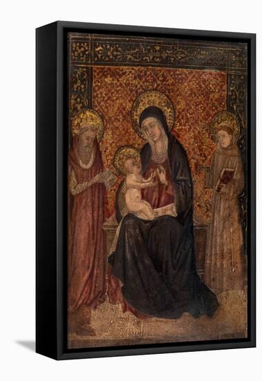Madonna and Child with Saints (Tempera on Panel)-Italian School-Framed Premier Image Canvas