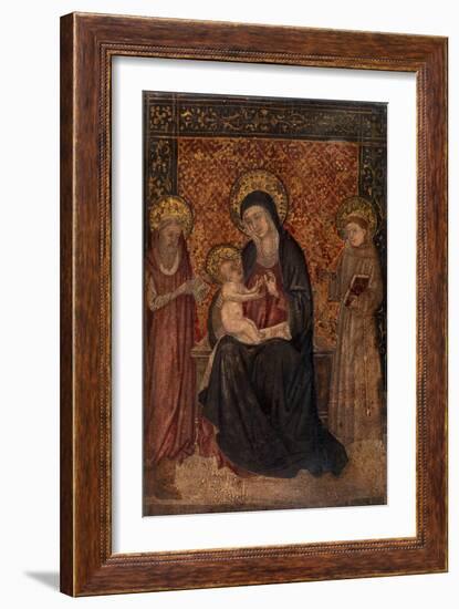 Madonna and Child with Saints (Tempera on Panel)-Italian School-Framed Giclee Print