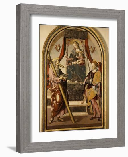 Madonna and Child with Saints-Bernardo Bellotto-Framed Giclee Print
