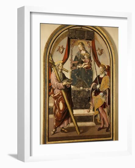 Madonna and Child with Saints-Bernardo Bellotto-Framed Giclee Print