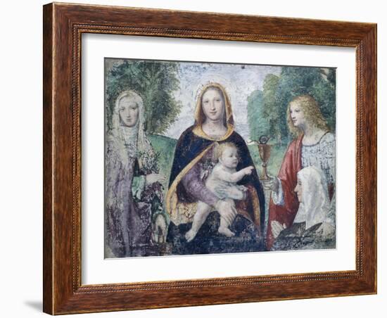 Madonna and Child with Saints-Bernardino Luini-Framed Giclee Print