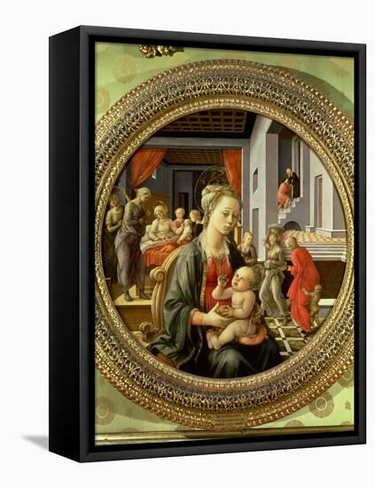 Madonna and Child with Scenes from the Life of the Virgin, 1452-Fra Filippo Lippi-Framed Premier Image Canvas