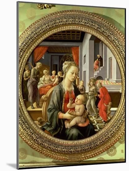 Madonna and Child with Scenes from the Life of the Virgin, 1452-Fra Filippo Lippi-Mounted Giclee Print