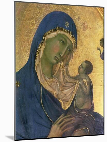Madonna and Child with Ss. Dominic and Aurea, Detail of the Madonna and Child, circa 1315-Duccio di Buoninsegna-Mounted Giclee Print