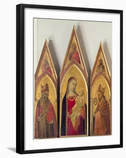 Madonna and Child with SS. Nicholas and Proculus, 1332-Ambrogio Lorenzetti-Framed Giclee Print