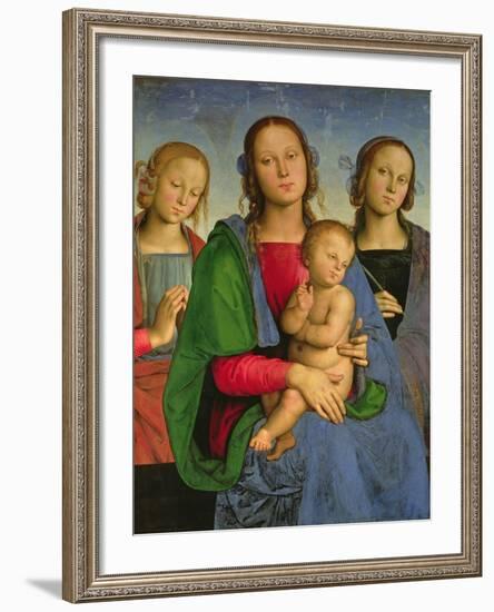 Madonna and Child with St. Catherine and St. Rosa, 1493-Pietro Perugino-Framed Giclee Print