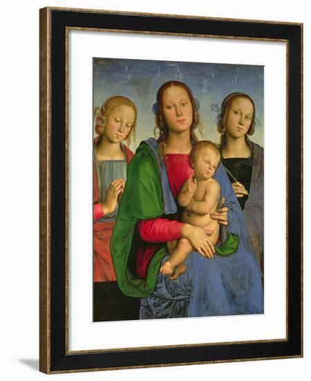 Madonna and Child with St. Catherine and St. Rosa, 1493-Pietro Perugino-Framed Giclee Print