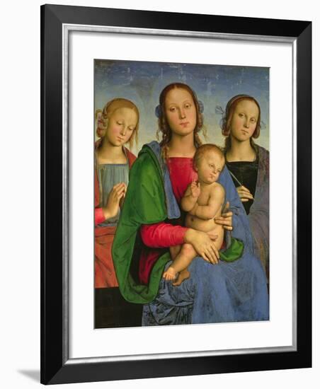 Madonna and Child with St. Catherine and St. Rosa, 1493-Pietro Perugino-Framed Giclee Print