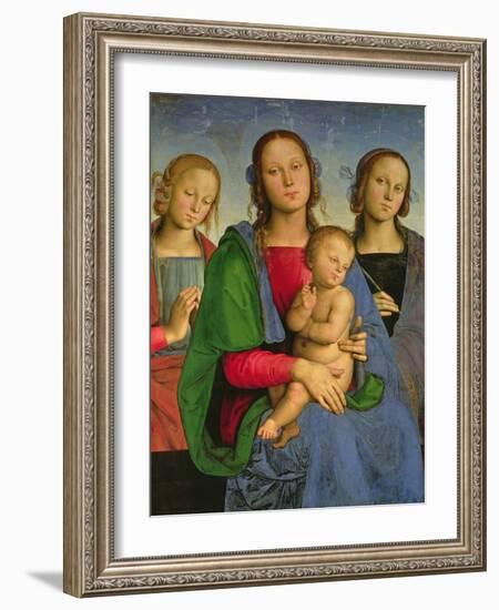 Madonna and Child with St. Catherine and St. Rosa, 1493-Pietro Perugino-Framed Giclee Print