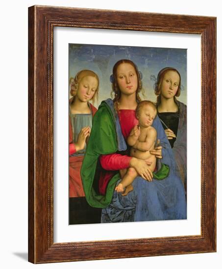 Madonna and Child with St. Catherine and St. Rosa, 1493-Pietro Perugino-Framed Giclee Print