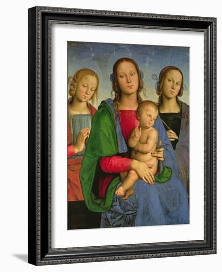 Madonna and Child with St. Catherine and St. Rosa, 1493-Pietro Perugino-Framed Giclee Print