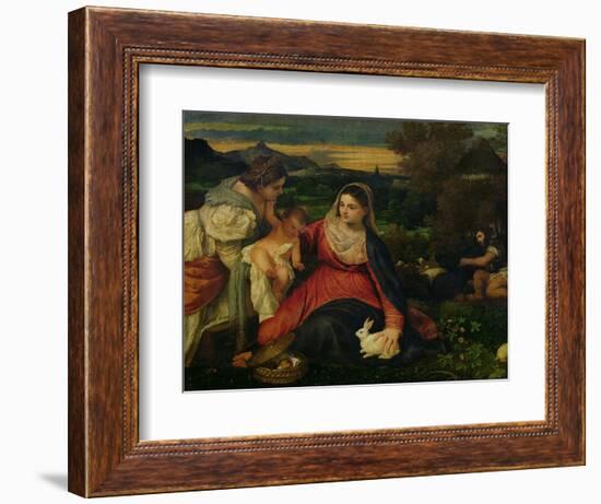 Madonna and Child with St. Catherine (The Virgin of the Rabbit) circa 1530-Titian (Tiziano Vecelli)-Framed Giclee Print