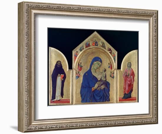 Madonna and Child with St Dominic and St Aurea', c1315. Artist: Duccio di Buoninsegna-Duccio Di buoninsegna-Framed Giclee Print