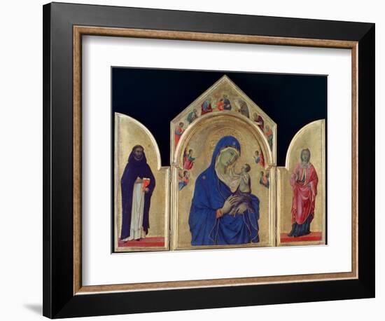 Madonna and Child with St Dominic and St Aurea', c1315. Artist: Duccio di Buoninsegna-Duccio Di buoninsegna-Framed Giclee Print