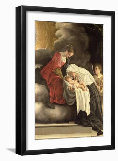 Madonna and Child with St. Frances of Rome-Orazio Gentileschi-Framed Giclee Print