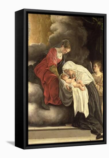 Madonna and Child with St. Frances of Rome-Orazio Gentileschi-Framed Premier Image Canvas