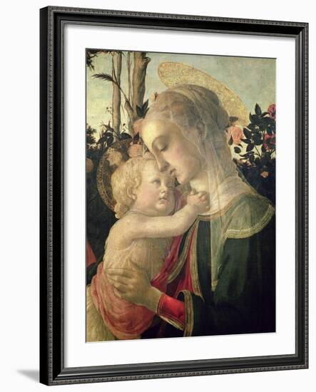 Madonna and Child with St. John the Baptist, Detail of the Madonna and Child-Sandro Botticelli-Framed Giclee Print