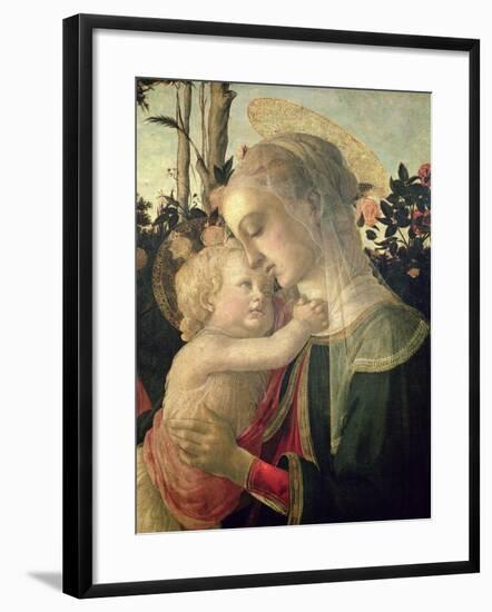 Madonna and Child with St. John the Baptist, Detail of the Madonna and Child-Sandro Botticelli-Framed Giclee Print