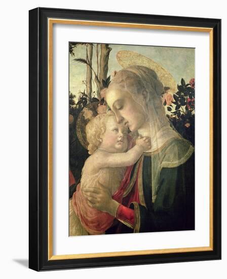 Madonna and Child with St. John the Baptist, Detail of the Madonna and Child-Sandro Botticelli-Framed Giclee Print