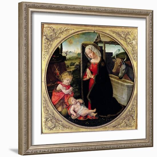 Madonna and Child with St. John the Baptist-Domenico Ghirlandaio-Framed Giclee Print