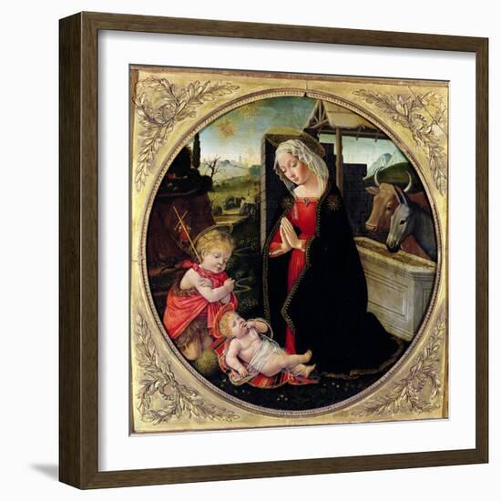 Madonna and Child with St. John the Baptist-Domenico Ghirlandaio-Framed Giclee Print