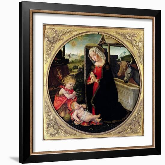 Madonna and Child with St. John the Baptist-Domenico Ghirlandaio-Framed Giclee Print