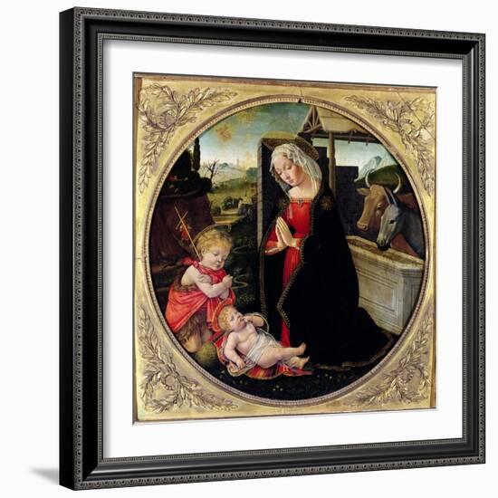 Madonna and Child with St. John the Baptist-Domenico Ghirlandaio-Framed Giclee Print