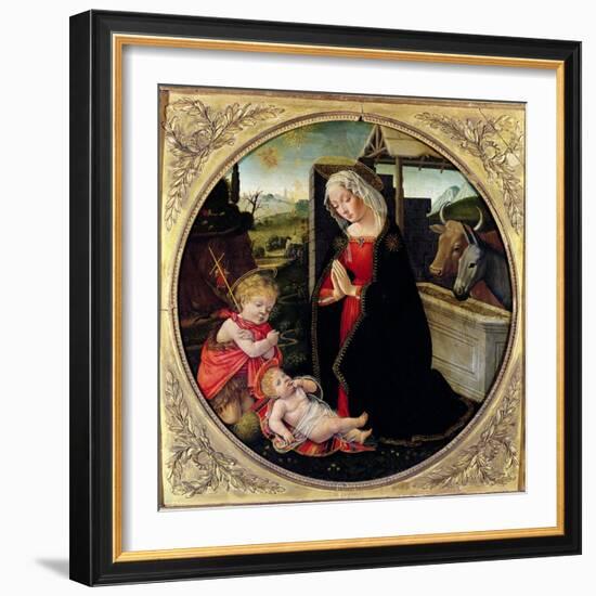 Madonna and Child with St. John the Baptist-Domenico Ghirlandaio-Framed Giclee Print