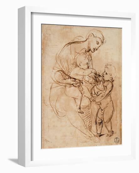 Madonna and Child with St. John-Sanzio Raffaello-Framed Giclee Print